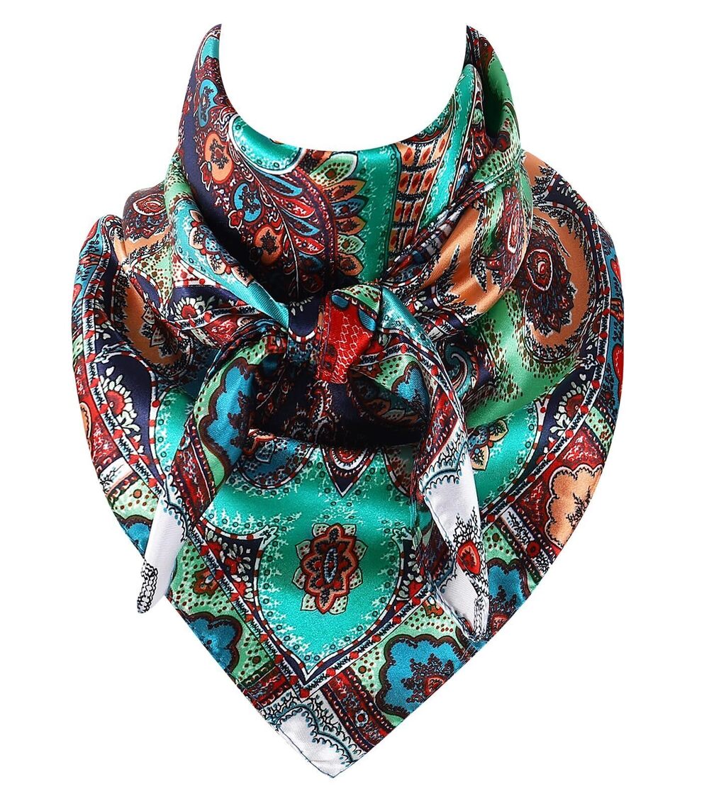 1314 Boho Wild Rag Scarves Ethnic, Western Bandana 35 Inch, Cowboy Gift
